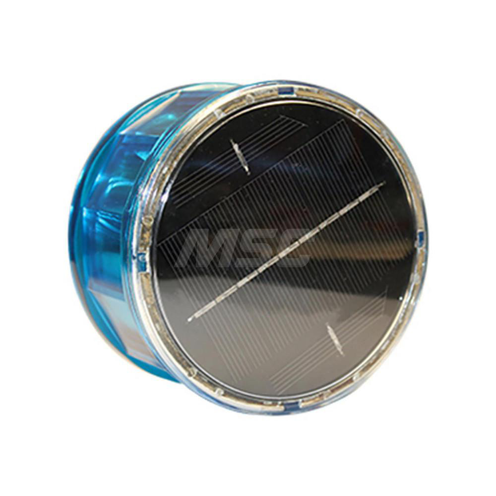 Railhead Corporation Flashing, Steady & Single Flash Strobe Light: Blue, Magnetic Mount - M18-SOLAR B1