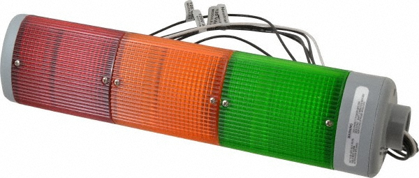 Edwards Signaling Incandescent Lamp, Amber, Green, Red, Steady, Preassembled Stackable Tower Light Module Unit - 102SIN-RGA-N5