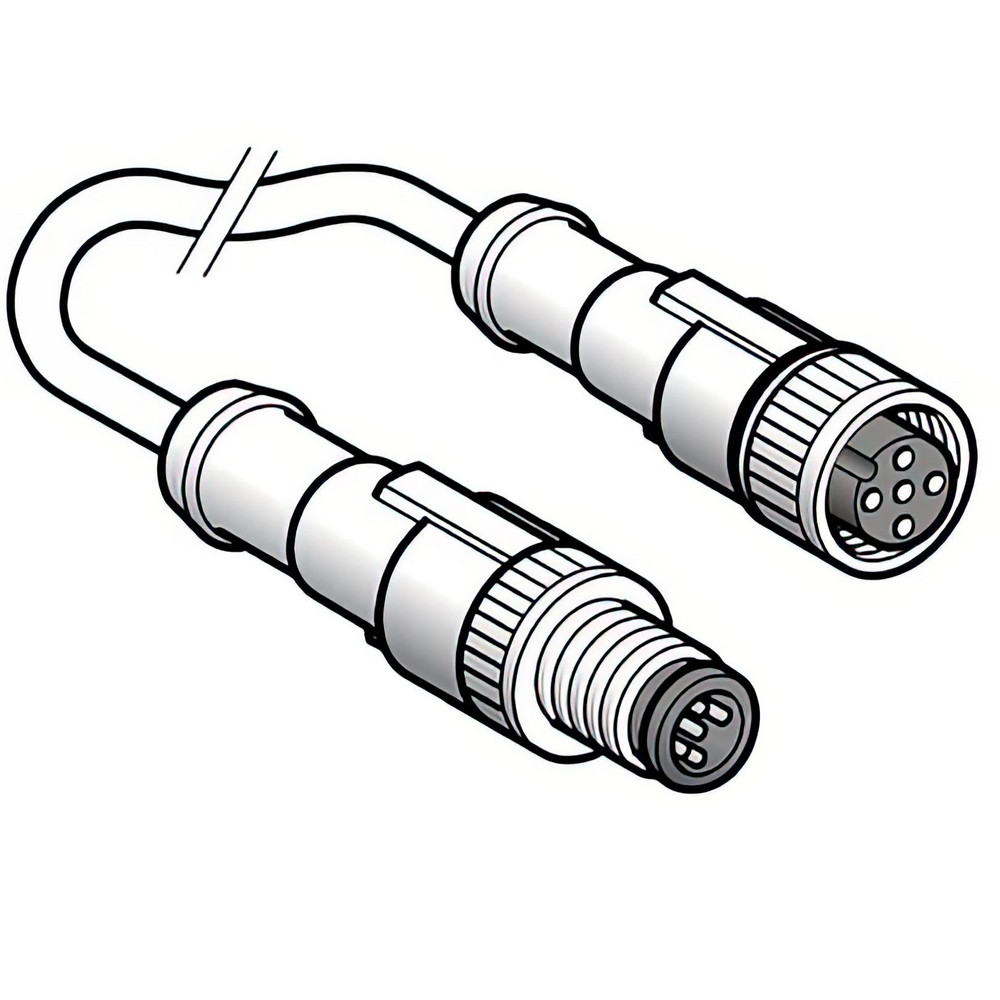 Telemecanique Sensors 4 Amp, M12 5 Pin Female Straight (End 2), M12 5 Pin Male Straight (End 1) Jumper Cable Sensor and Receptacle - XZCR1511064D1