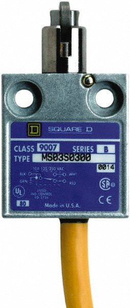 Telemecanique Sensors 2NO/2NC Configuration, Multiple Amp Level, Metal Roller Plunger Safety Limit Switch - XCSM4102L5