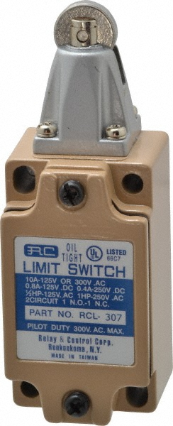 Telemecanique Sensors 2NO/2NC Configuration, Multiple Amp Level, Metal Roller Plunger Safety Limit Switch - XCSM4102L5