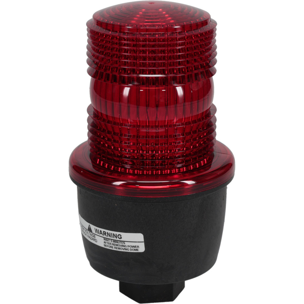 Edwards Signaling Flashing & Steady Light: Red, Pipe Mount, 120VAC - 57PLEDMR120AB