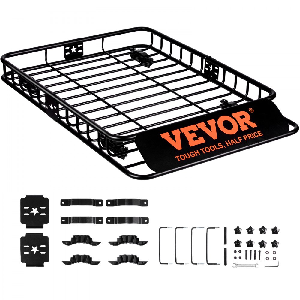 VEVOR Roof Rack Cargo Basket 200 LBS Capacity 46"x36"x4.5" for SUV Truck Cars - CDXLJJ2463645I36LV0