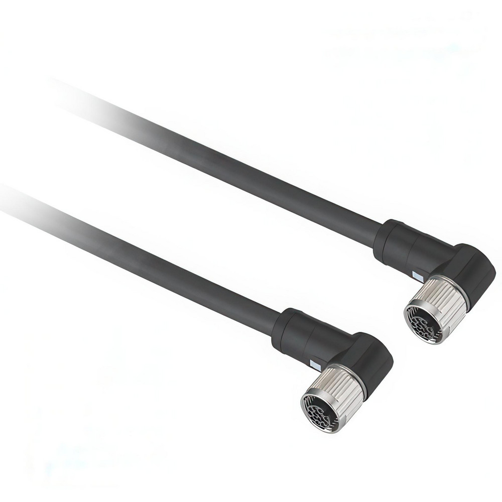 Telemecanique Sensors 1.50 Amp, M12 12 Pin Elbowed Female Jumper Cable Sensor and Receptacle - XZCRB4545P14L2