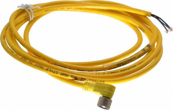 Telemecanique Sensors 1.50 Amp, M12 12 Pin Elbowed Female Jumper Cable Sensor and Receptacle - XZCRB4545P14L2