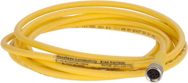 Telemecanique Sensors 1.50 Amp, M12 12 Pin Elbowed Female Jumper Cable Sensor and Receptacle - XZCRB4545P14L2