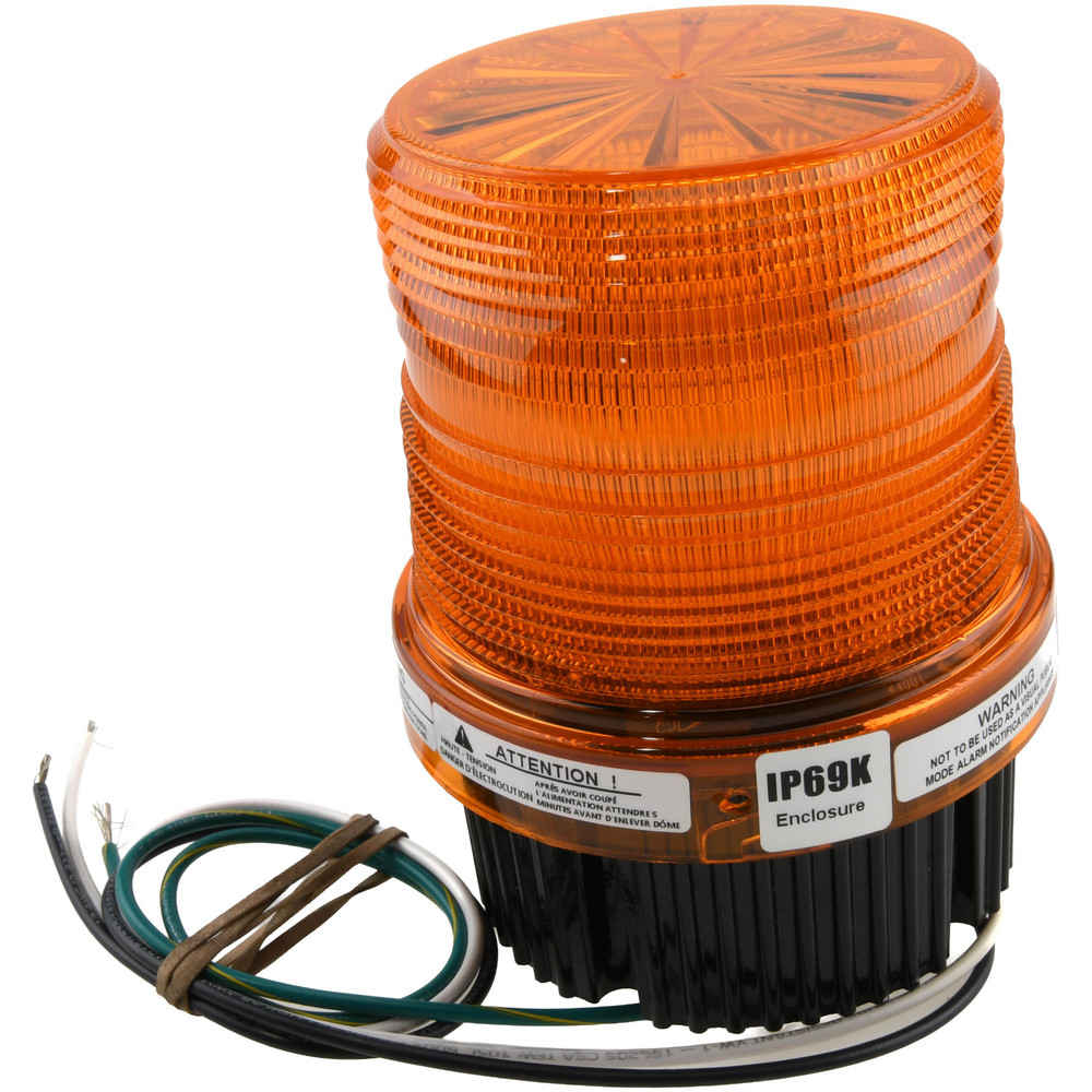 Edwards Signaling Flashing & Steady Light: Amber, Panel & Pipe Mount, 120VAC - 48XBRMA120A