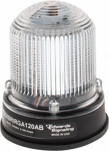 Edwards Signaling Flashing & Steady Light: Amber, Panel & Pipe Mount, 120VAC - 48XBRMA120A