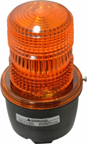 Edwards Signaling Flashing & Steady Light: Amber, Panel & Pipe Mount, 120VAC - 48XBRMA120A