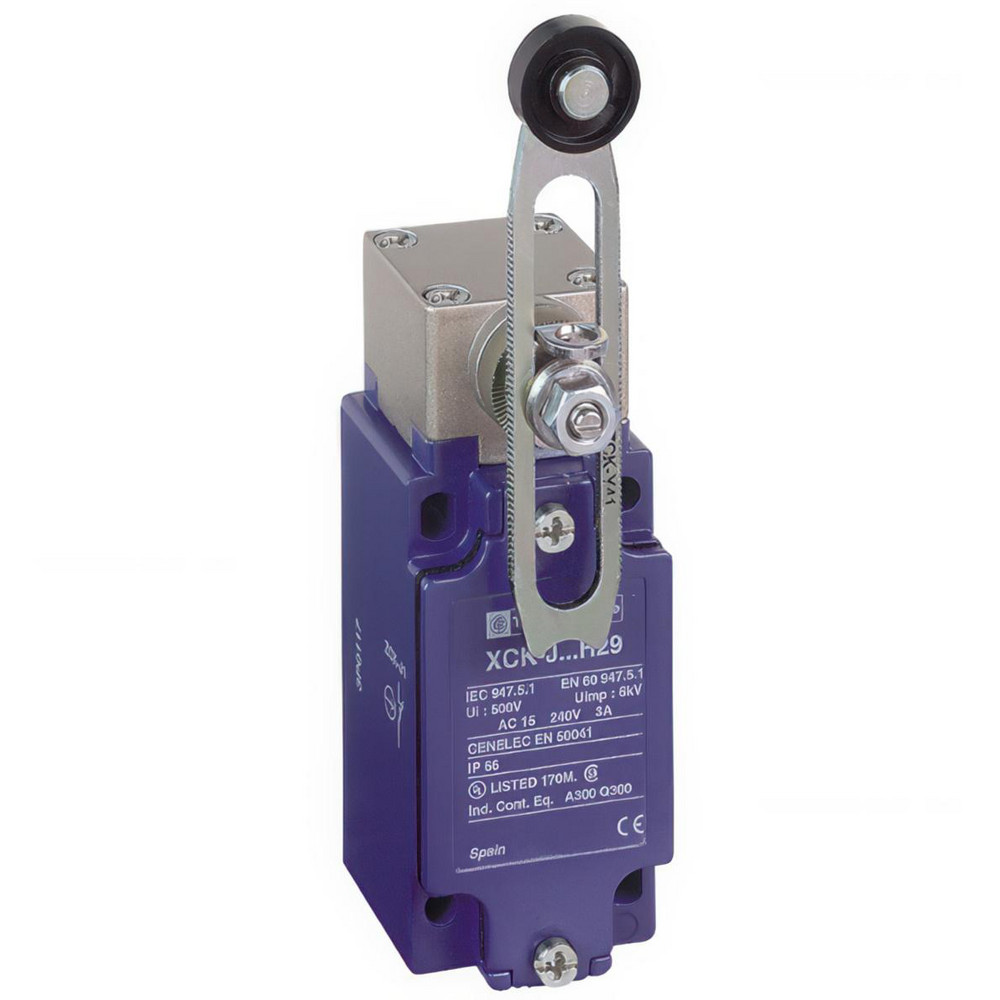 Telemecanique Sensors General Purpose Limit Switch: NC, Roller Plunger, Top - XCKD2128N12