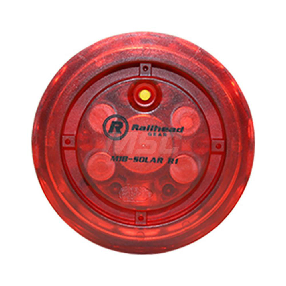 Railhead Corporation Flashing, Steady, Multi-Status Indicator & Revolving Light: Red, Magnetic Mount - M18-SOLAR R1