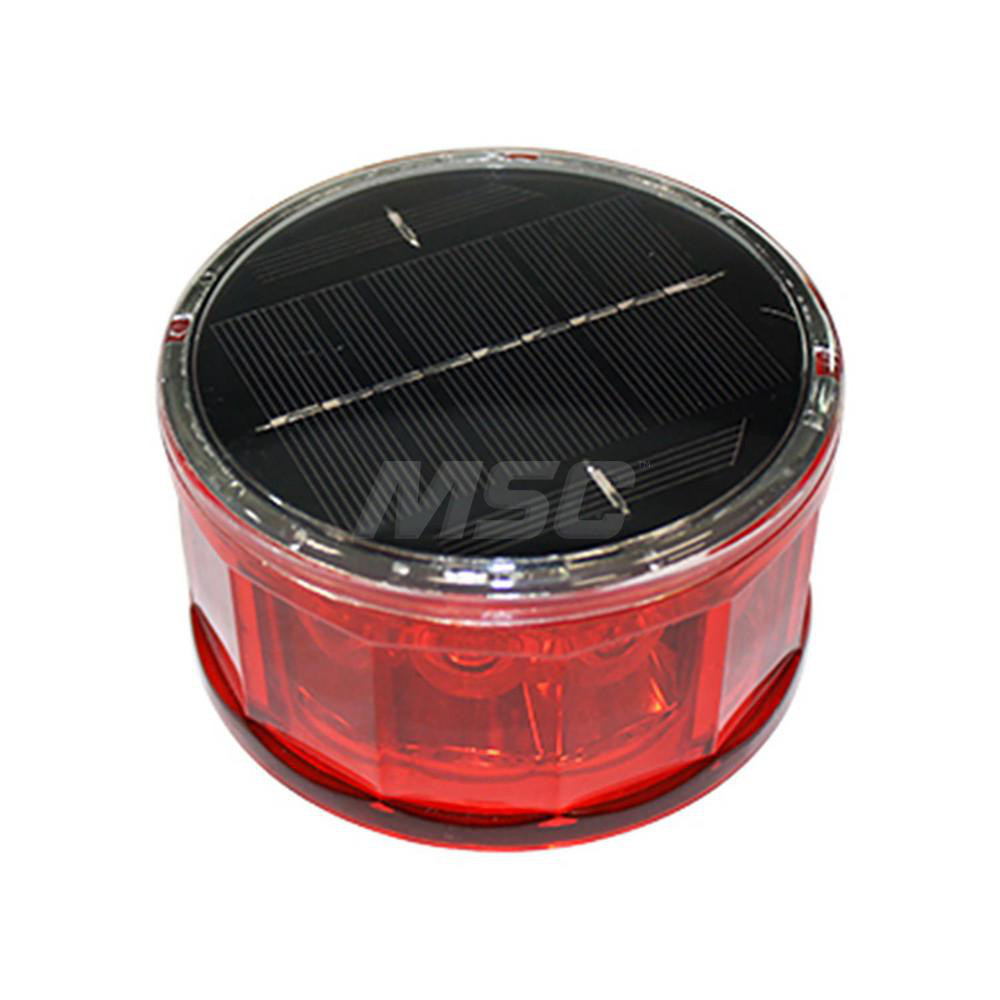 Railhead Corporation Flashing, Steady, Multi-Status Indicator & Revolving Light: Red, Magnetic Mount - M18-SOLAR R1