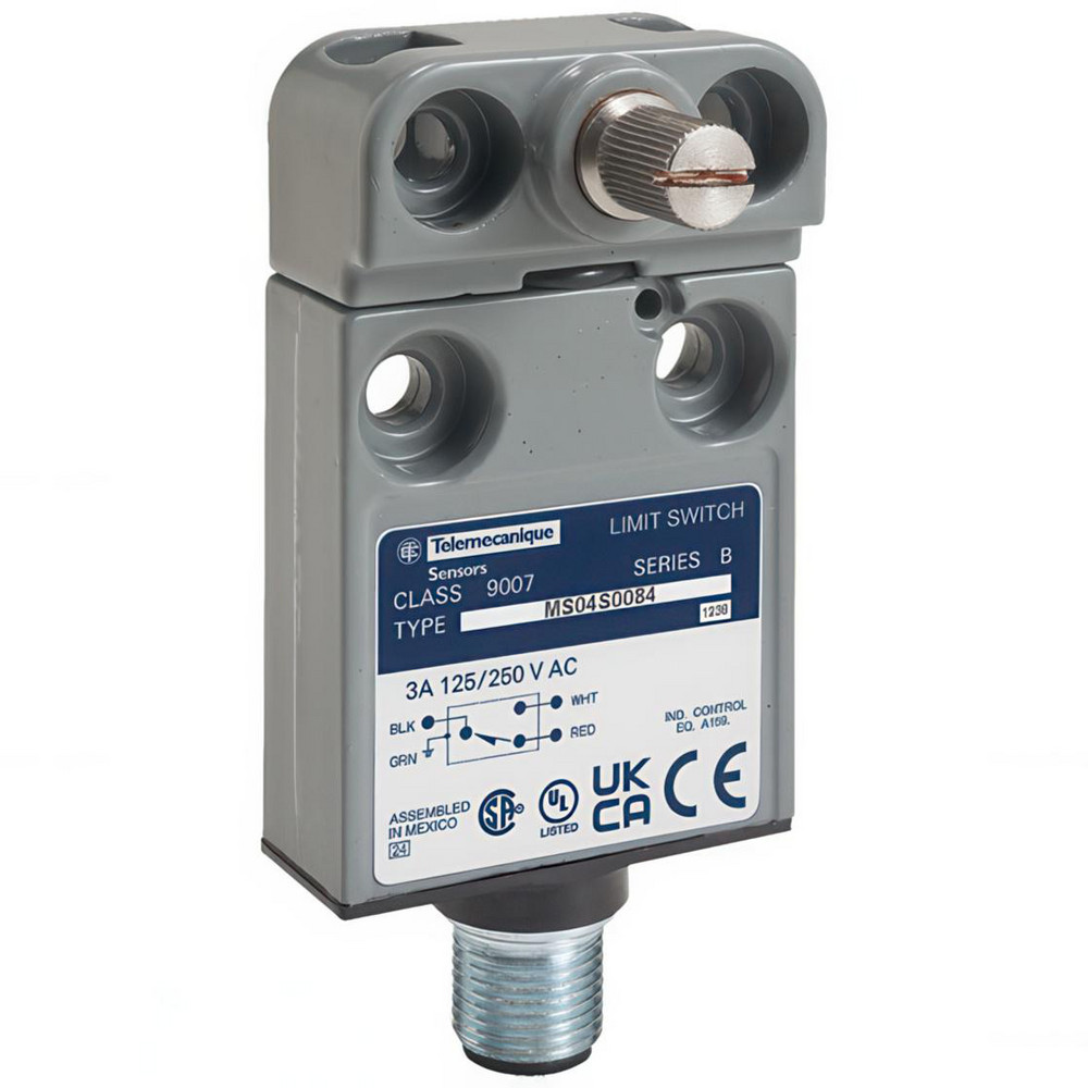 Square D General Purpose Limit Switch: SPDT, NC, Rotary Head, Side - 9007MS04G0054