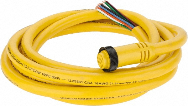 Brad Harrison 7 Amp, Female Straight to Pigtail Cordset Sensor and Receptacle - 309000A01F120