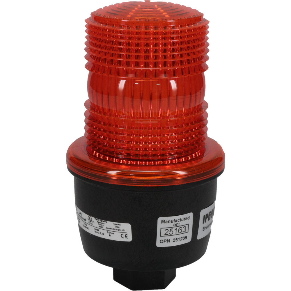 Federal Signal Corp Low Profile Mini Strobe Light: Red, Pipe Mount, 120VAC - LP3P-120R