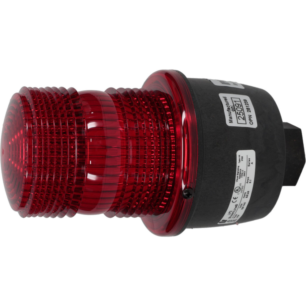 Federal Signal Corp Low Profile Mini Strobe Light: Red, Pipe Mount, 120VAC - LP3P-120R