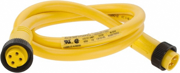 Brad Harrison 10 Amp, Female Straight, Male Straight Cordset Sensor and Receptacle - 114020A01F030