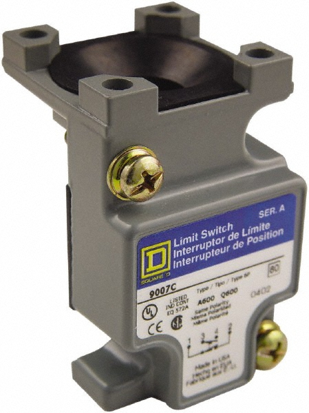 Square D 1.55 Inch Long, Metal Body, Limit Switch Standard Plug In Unit - 9007CO52B2