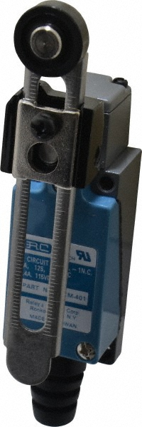 Telemecanique Sensors General Purpose Limit Switch: SPDT, NC, Roller Lever, Top - XCKL10041H7