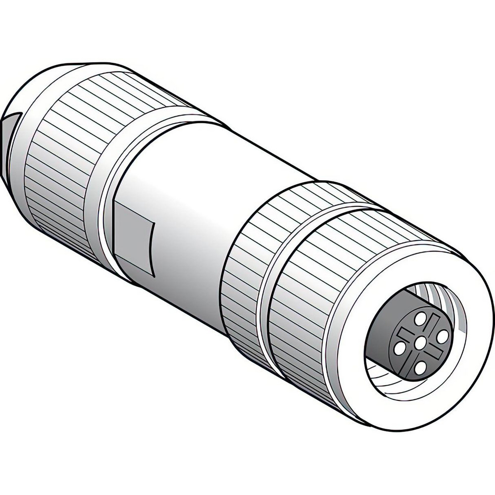 Telemecanique Sensors 4 Amp, M12 5 Pin Female Straight Field Attachable Connector Sensor and Receptacle - XZCC12FDB50R