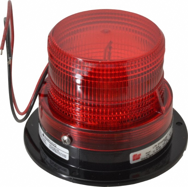 Federal Signal Corp Low Profile Mini Strobe Light: Red, Surface Mount, 12 to 48VDC - LP6-012-048R