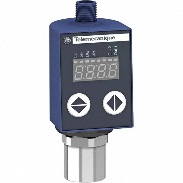 Telemecanique Sensors 1/4-18 NPT (Female) Connector, 24 VDC, -14.5 to 0 psi Sensor, Shock and Vibration Resistant, Digital LED, Pressure Sensor - XMLRM01G2P06
