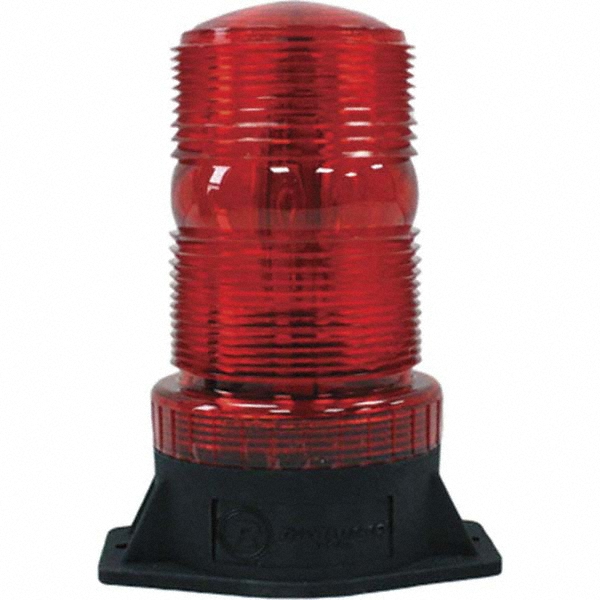 Federal Signal Corp Low Profile Mini Strobe Light: Red, Pipe Mount, 12 to 48VDC - LP3M-012-048R