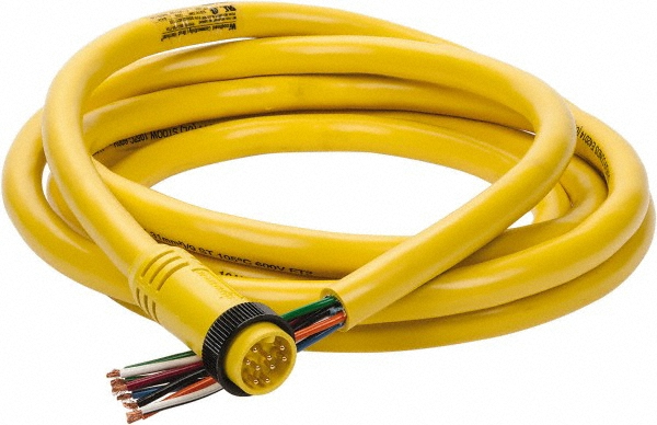 Brad Harrison 7 Amp, Male Straight to Pigtail Cordset Sensor and Receptacle - 309002A01F120