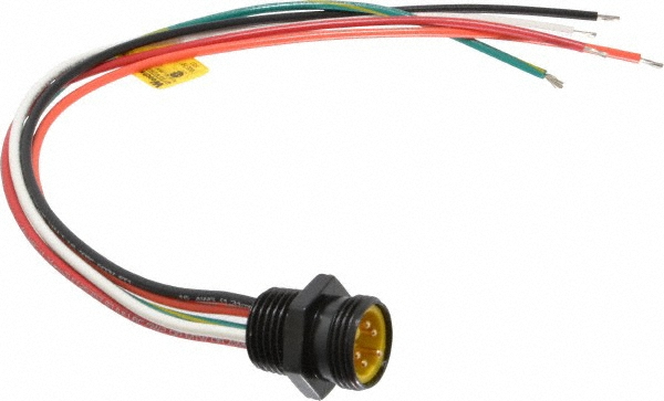 Telemecanique Sensors 4 Amp, M12 Straight Female Connector 5 Pin Cordset Sensor and Receptacle - XZCP1164L10