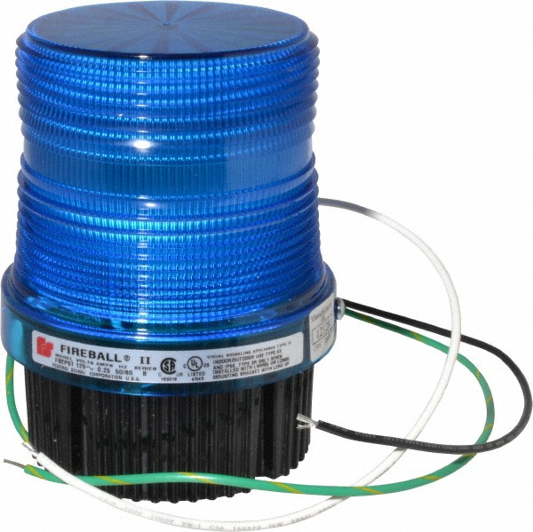 Edwards Signaling Flashing & Steady Light: Blue, Panel & Pipe Mount, 120VAC - 48XBRMB120A