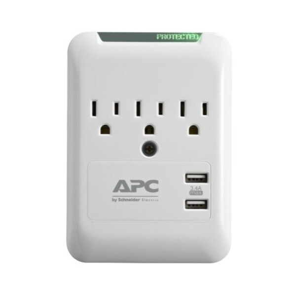 Apc Essential SurgeArrest 3-Outlet Wall Tap with 2 USB Charging Ports - PE3WU3