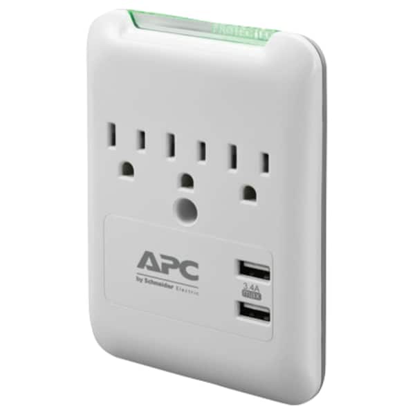Apc Essential SurgeArrest 3-Outlet Wall Tap with 2 USB Charging Ports - PE3WU3