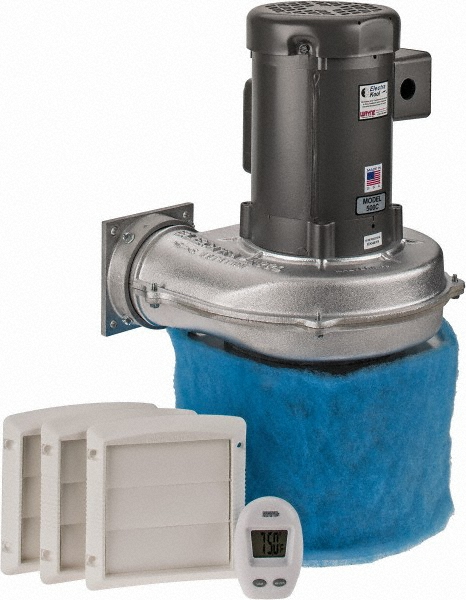 Electra-Kool 1 Phase, 6/3.7 to 3 Amp, 455 CFM, 3,450 RPM, 200 Cubic Ft. Filtered Enclosure Blower - 15190