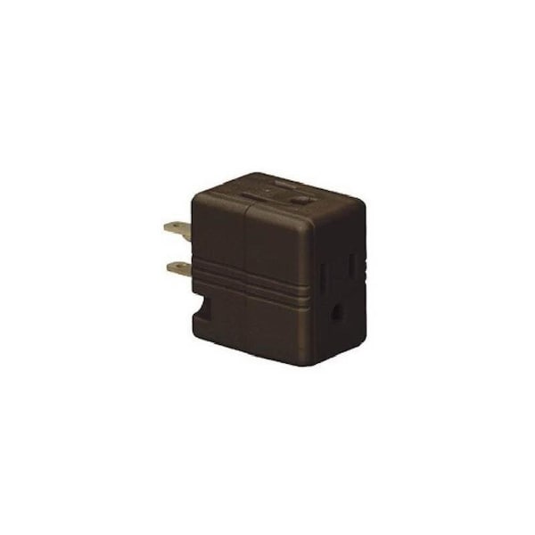 Eaton Wiring Devices Outlet Tap, 2 -Pole, 15 A, 125 V, 3 -Outlet, NEMA: NEMA 5-15R, Brown - 1482B-BOX