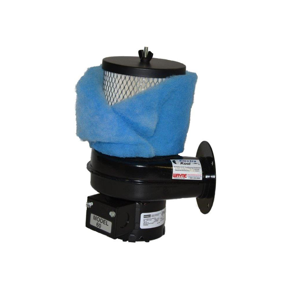 Electra-Kool 1 Phase, 0.49 Amp, 60 CFM, 3,030 RPM, Filtered Enclosure Blower - 15060