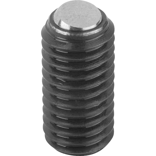 Kipp Ball-End Thrust Screw Wout Head, Form:B Ball Steel, M16, L=20, Carbon Steel, Comp:Ball-Bearing Steel - K0383.21620