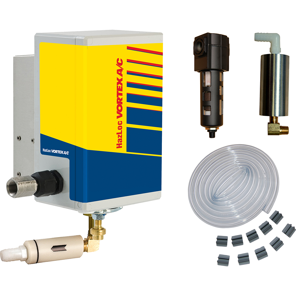 Vortec Vortex Enclosure Coolers: Integrity: NEMA 12; BTU/Hour: 1500; Thread Size (NPT): 3/8 - 7125
