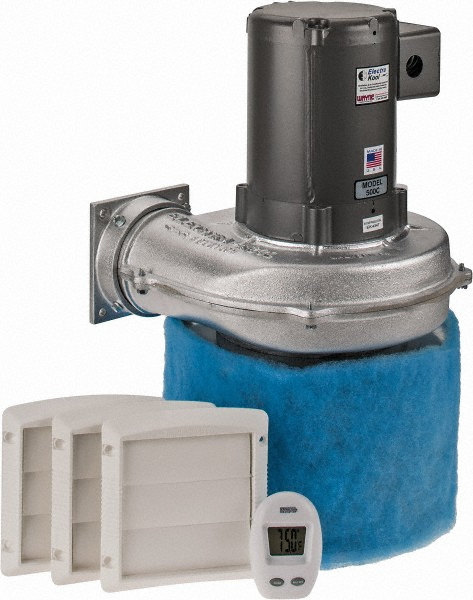 Electra-Kool 1 Phase, 11.8/6.3 to 5.9 Amp, 1200 CFM, 3,450 RPM, 500 Cubic Ft. Filtered Enclosure Blower - 15290