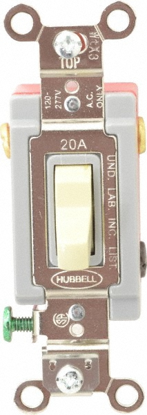 Hubbell Wiring Device-Kellems 3 Pole, 120 to 277 VAC, 30 Amp, Industrial Grade Toggle Three Way Switch - HBL3033I