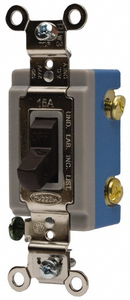 Hubbell Wiring Device-Kellems 3 Pole, 120 to 277 VAC, 30 Amp, Industrial Grade Toggle Three Way Switch - HBL3033I