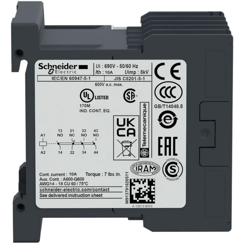 Schneider Electric 3NO/NC, 24 VAC at 50/60 Hz Control Relay - CA2KN31B7