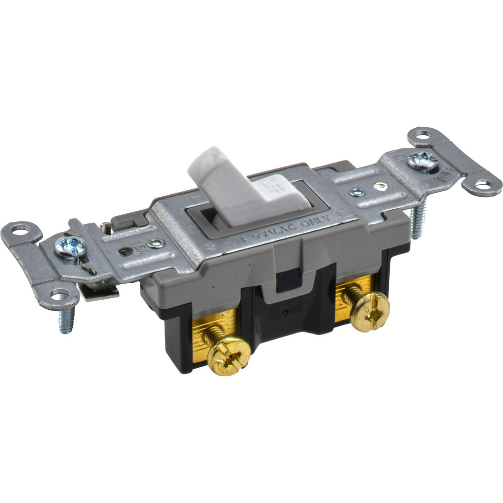 Bryant Electric Wall & Dimmer Light Switches: Switch Type: Four Way; Switch Operation: Toggle; Color: Black; Grade: Commercial - CSB420B