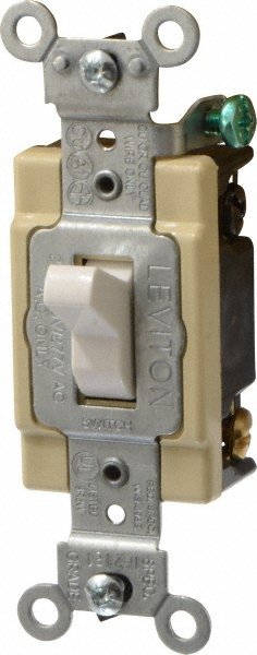 Bryant Electric Wall & Dimmer Light Switches: Switch Type: Four Way; Switch Operation: Toggle; Color: Black; Grade: Commercial - CSB420B