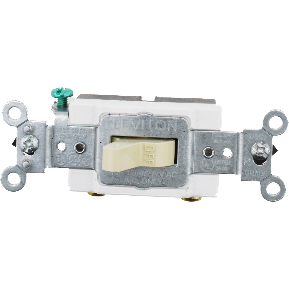Bryant Electric Wall & Dimmer Light Switches: Switch Type: Four Way; Switch Operation: Toggle; Color: Black; Grade: Commercial - CSB420B