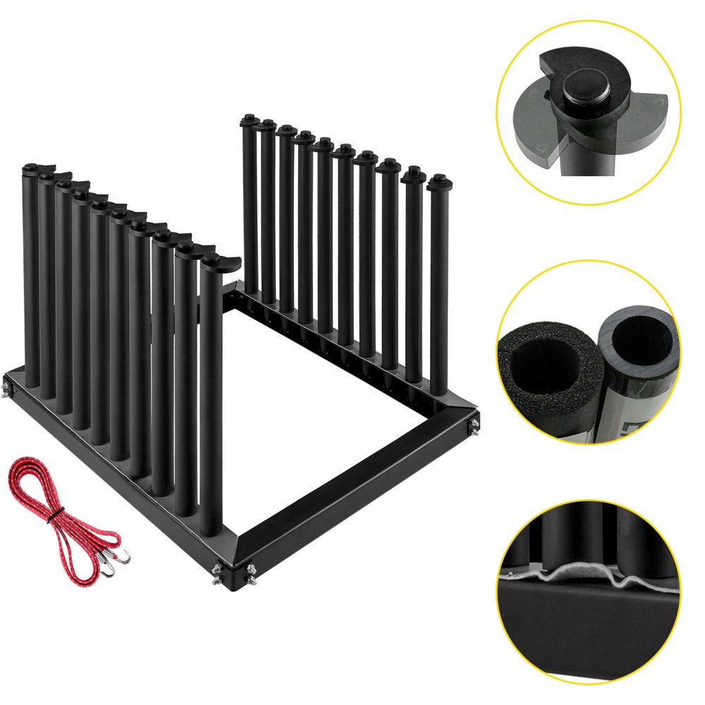 VEVOR Windshield Rack 9-Lite, Windshield Truck Rack Steel, Windshield Glass Rack 24-Inch Height, Windshield Rack for Truck w/PVC Pad & Foam Padding, Glass Rack for Truck, for Glass Transportation - DFBLJGM301U-90001V0