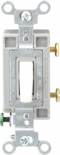 Bryant Electric Wall & Dimmer Light Switches: Switch Type: Three Way; Switch Operation: Toggle; Color: Gray; Grade: Commercial - CS315BGRY