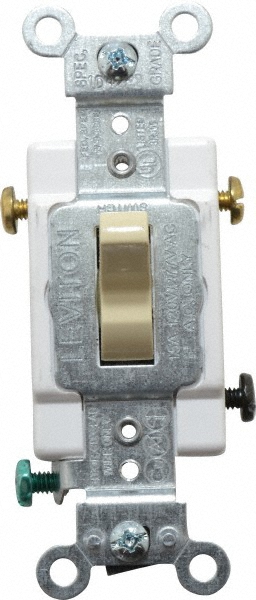 Cooper Wiring Devices 3 Pole, 120 to 277 VAC, 15 Amp, Commercial Grade Toggle Three Way Switch - CSB315V