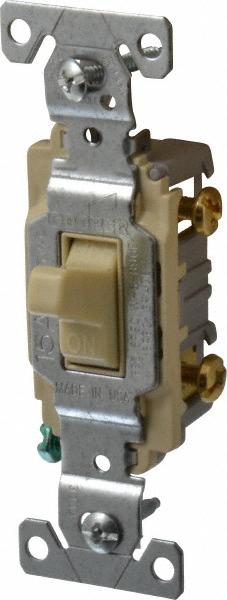 Cooper Wiring Devices 3 Pole, 120 to 277 VAC, 15 Amp, Commercial Grade Toggle Three Way Switch - CSB315V
