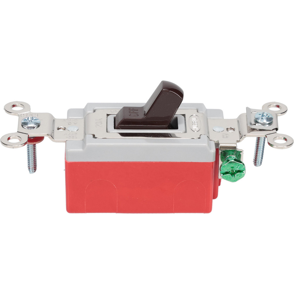 Bryant Electric Wall & Dimmer Light Switches: Switch Type: Three Way; Switch Operation: Toggle; Color: Brown; Grade: Industrial - 4803