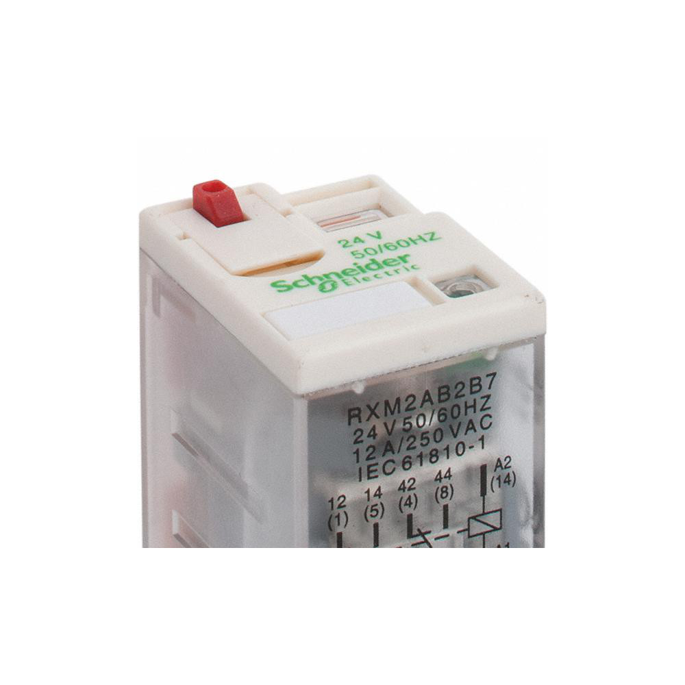 Square D 8 Pins, 1.2 VA Power Rating, Ice Cube Electromechanical Plug-in General Purpose Relay - RXM2AB2B7
